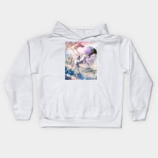 Rainbow Galaxy Cat Riding Unicorn In Space Kids Hoodie